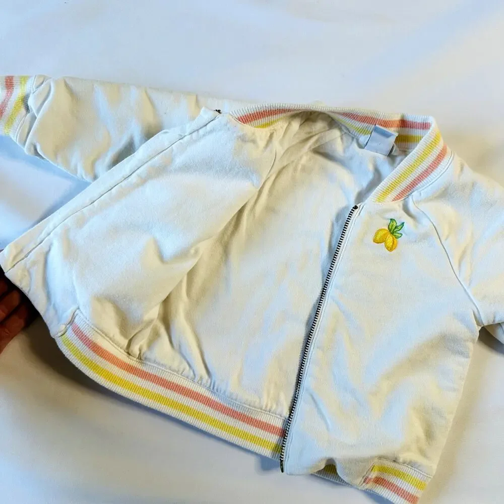 Janie and Jack Lemon Bomber Jacket Sz 12-18 mo